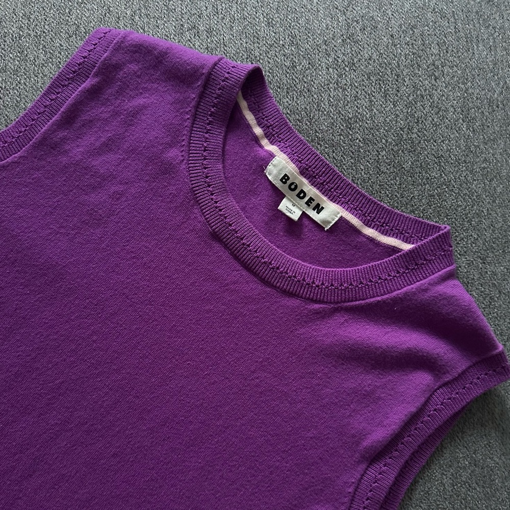 Boden Purple Knit Sleeveless Top Medium - Picture 4 of 6